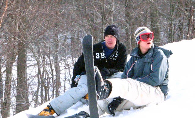 Kirk and Adam at the Skiboard Triple Challenge