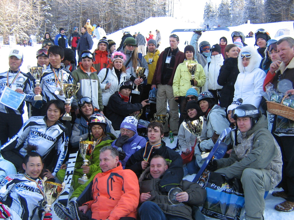 Group photo, 2007 Skiboard World Cup